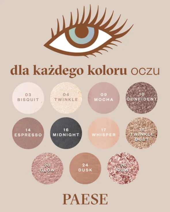 Paese Eyegasm, cień do powiek, 17 whisper, 1,5g