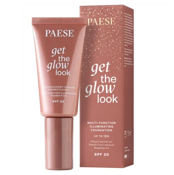Paese Get The Glow Look, podkład rozświetlający, 0N Neutral Beige, 30 ml