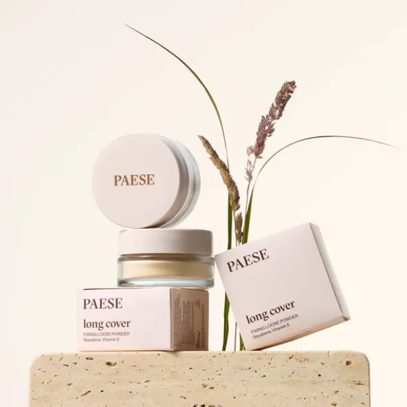 Paese Long Cover, puder sypki utrwalający, light beige, 6 g