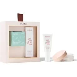 Paese, zestaw świąteczny All About The Base 2, rozświetlający krem do twarzy, 30 ml + puder ryżowy, 10 g