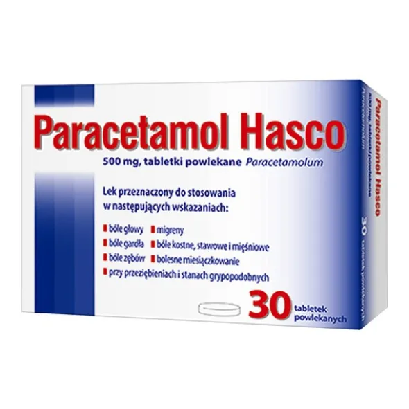 ParacetamolHasco, 500 mg, tabletki powlekane, 30 szt.