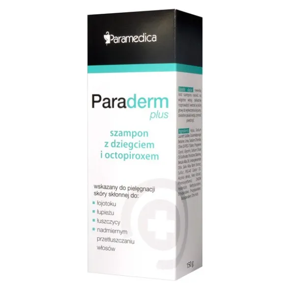 Paraderm Plus, szampon z dziegciem i octopiroxem, 150 ml