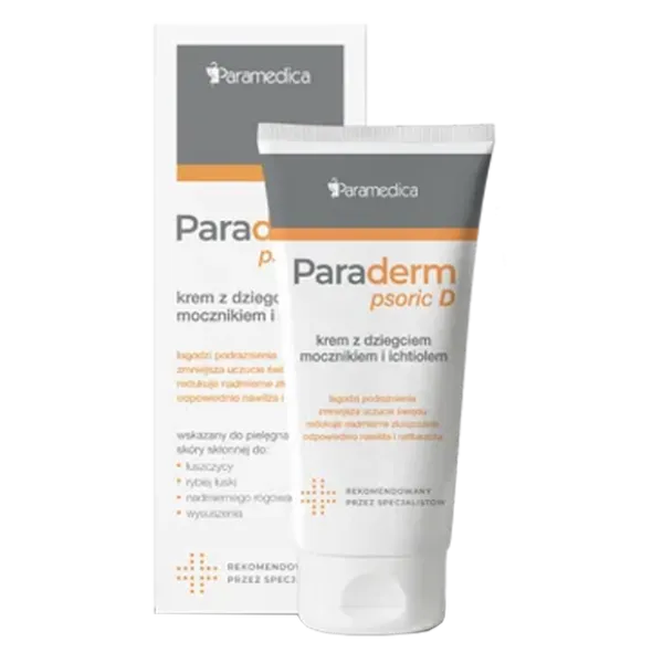 Paraderm psoric D, krem z dziegciem, mocznikiem i ichtiolem, 85 g