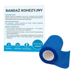 Paso, bandaż kohezyjny, 10 cm x 4,5 m, niebieski, 1 szt.
