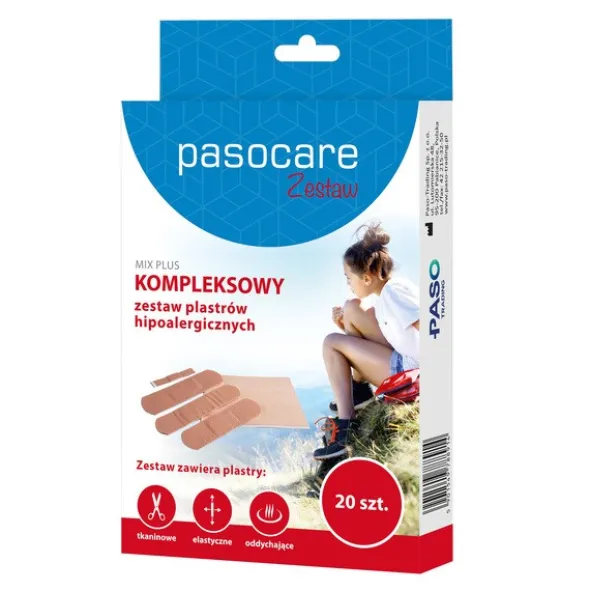 Pasocare Mix Plus, zestaw plastrów hipoalergicznych, 20 szt.