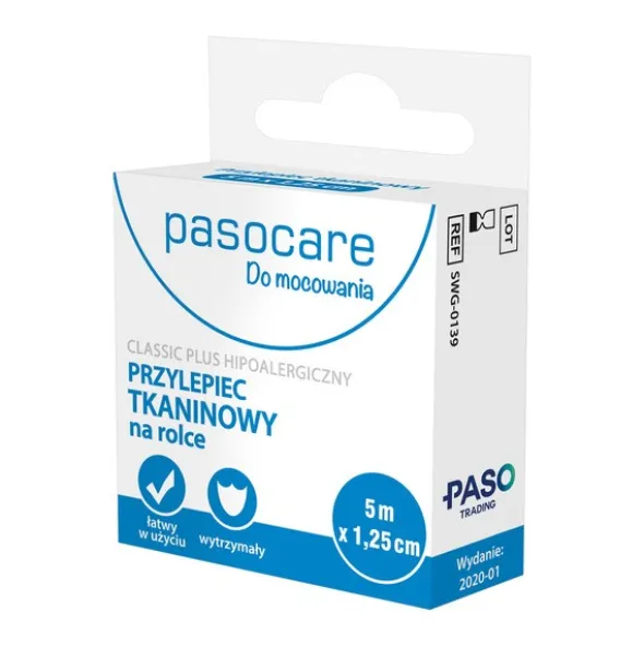Pasocare, przylepiec tkaninowy w rolce, 5 m x 1,25 cm, 1 szt.