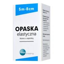 Paso, opaska elastyczna, tkana z zapinką, 5 m x 8 cm, 1 szt.