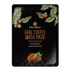 Pax Moly, Real Coffee Mask, odmładzająco-rozświetlająca maska w płachcie z ekstraktem z kawy, 25 ml