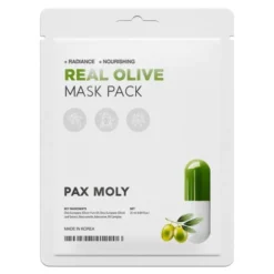 Pax Moly, Real Olive, nawilżająco-łagodząca maska w płachcie, 25 ml