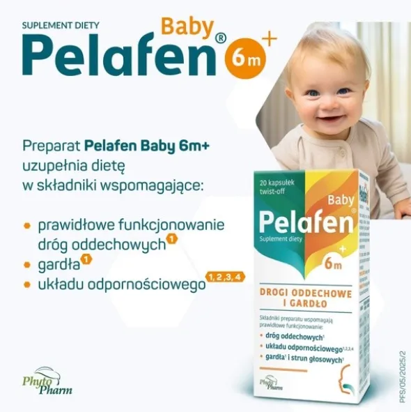 Pelafen Baby 6m+, kapsułki twist-off, 20 szt.