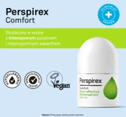 Perspirex Comfort, antyperspirant roll-on, 20 ml