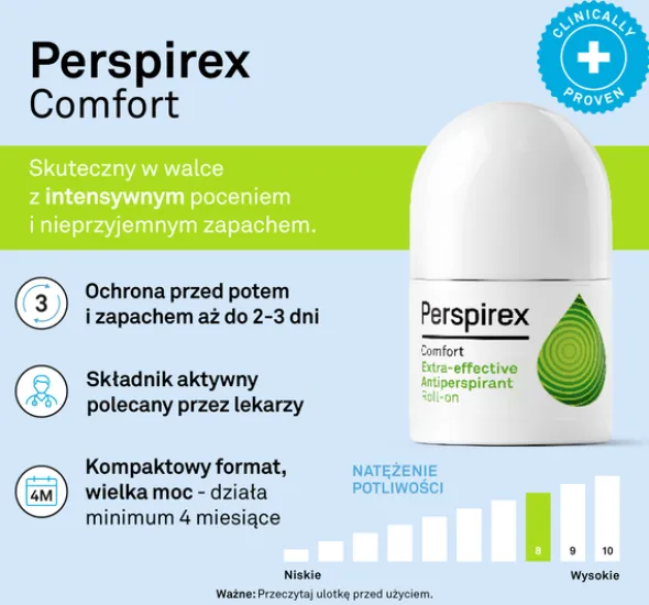Perspirex Comfort, antyperspirant, roll-on, 20 ml
