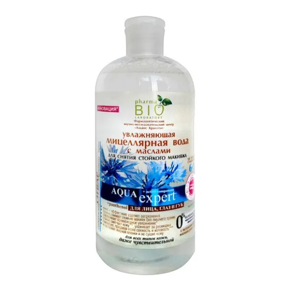 Pharma Bio Laboratory, nawilżający płyn micelarny z kompleksem HYDROVANCE i olejkiem różanym AQUA EXPERT, 500 ml