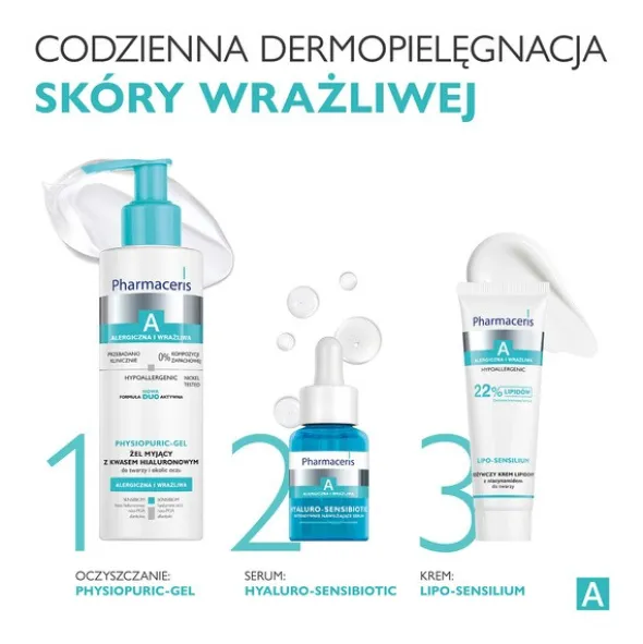 Pharmaceris A Physiopuric - gel, żel myjący z kwasem hialuronowym do twarzy i okolic oczu, 190 ml