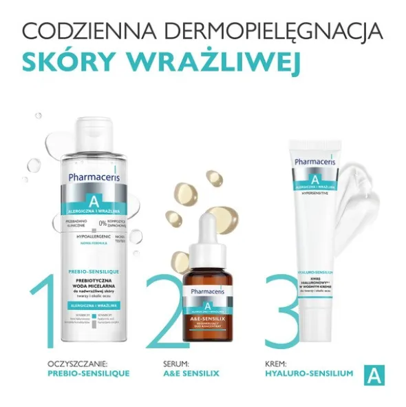 Pharmaceris A Prebio-Sensilique, prebiotyczna woda micelarna do nadwrażliwej skóry twarzy i okolic oczu, 200ml
