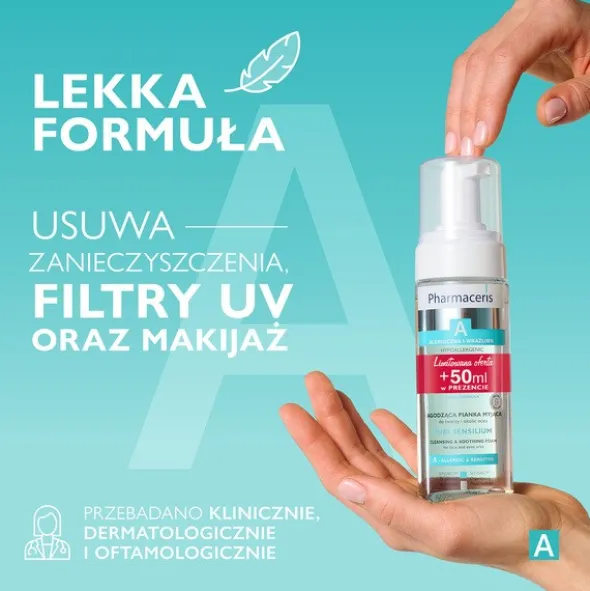 Pharmaceris A Puri-Sensilium, łagodząca pianka do mycia twarzy i oczu, 200 ml
