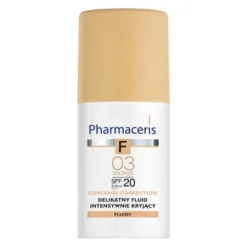 Pharmaceris F, delikatny fluid intensywnie kryjący, Bronze 03, SPF 20, 30 ml