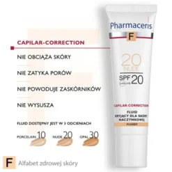 Pharmaceris F, fluid kryjący dla skóry naczynkowej, Nude 20, 30 ml