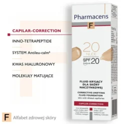 Pharmaceris F, fluid kryjący dla skóry naczynkowej, Nude 20, 30 ml
