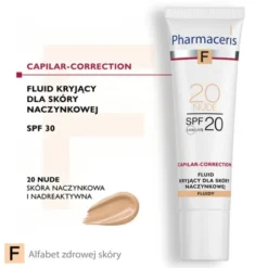 Pharmaceris F, fluid kryjący dla skóry naczynkowej, Nude 20, 30 ml