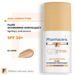 Pharmaceris F, fluid ochronno-korygujący, Sand 02, SPF 50+, 30 ml