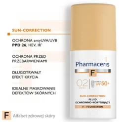 Pharmaceris F, fluid ochronno-korygujący, Sand 02, SPF 50+, 30 ml