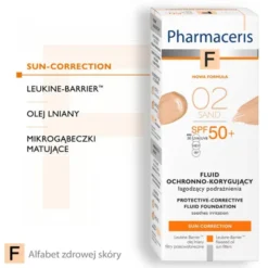 Pharmaceris F, fluid ochronno-korygujący, Sand 02, SPF 50+, 30 ml