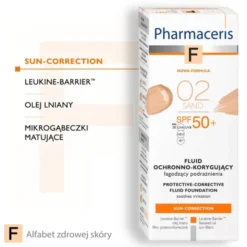 Pharmaceris F, fluid ochronno-korygujący, Sand 02, SPF 50+, 30 ml