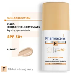Pharmaceris F, fluid ochronno-korygujący, Ivory 01, SPF 50+, 30 ml