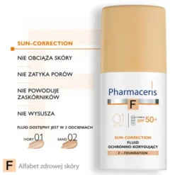 Pharmaceris F, fluid ochronno-korygujący, Ivory 01, SPF 50+, 30 ml