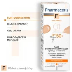 Pharmaceris F, fluid ochronno-korygujący, Ivory 01, SPF 50+, 30 ml