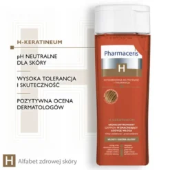 Pharmaceris H Keratineum, skoncentrowany szampon wzmacniający łodygę włosa, włosy osłabione i przerzedzone, 250 ml