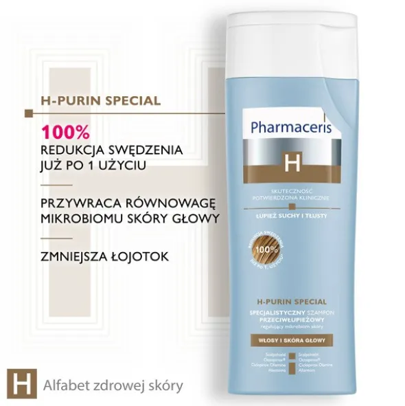Pharmaceris H-Purin Special, specjalistyczny szampon przeciwłupieżowy, łupież suchy i tłusty, 250 ml