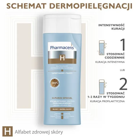 Pharmaceris H-Purin Special, specjalistyczny szampon przeciwłupieżowy, łupież suchy i tłusty, 250 ml