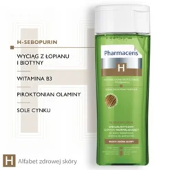 Pharmaceris H-Sebopurin, specjalistyczny szampon normalizujący do skóry łojotokowej, 250 ml