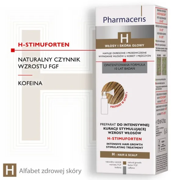 Pharmaceris H-Stimuforten, wcierka, preparat do intensywnej kuracji stymulującej wzrost włosów, 125 ml