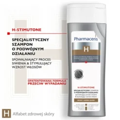 Pharmaceris H-Stimutone, specjalistyczny szampon spowalniający proces siwienia i stymulujący wzrost włosów, 250 ml