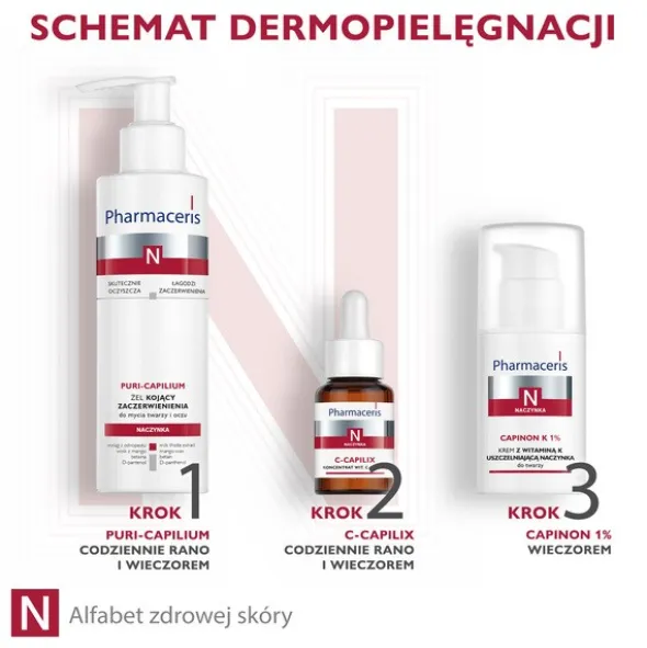 Pharmaceris N Capinon K 1%, krem z witaminą K uszczelniającą naczynka, 30 ml