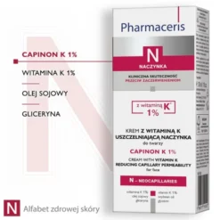 Pharmaceris N Capinon K 1%, krem z witaminą K uszczelniającą naczynka, 30 ml