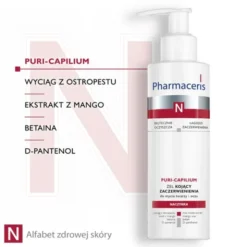 Pharmaceris N Puri-Capilium, żel kojący zaczerwienienia, do mycia twarzy i oczu, 190 ml