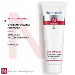 Pharmaceris N Vita-Capilaril, krem nawilżająco-wzmacniający, SPF 20, 50 ml