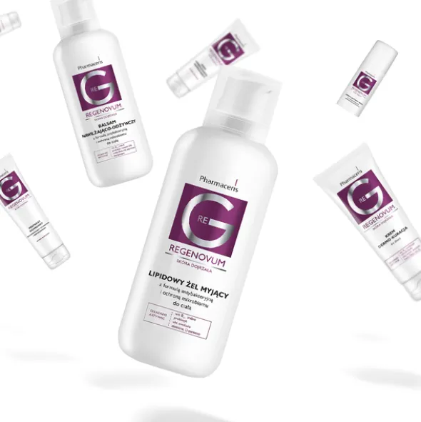 Pharmaceris Regenovum, łagodzący żel myjący z formułą lipidową i ochroną mikrobioty do ciała, 400 ml