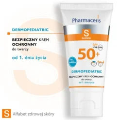 Pharmaceris S, bezpieczny krem ochronny do twarzy od 1. dnia życia, SPF 50+, 50 ml
