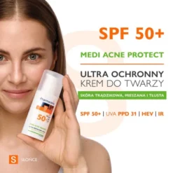 Pharmaceris S Medi Acne Protect, ultra ochronny krem do twarzy i okolic oczu SPF 50+, 50 ml