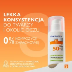 Pharmaceris S Medi Acne Protect, ultra ochronny krem do twarzy i okolic oczu SPF 50+, 50 ml