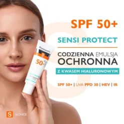 Pharmaceris S Sensi Protect, codzienna emulsja ochronna z kwasem hialuronowym do twarzy i okolic oczu SPF 50+, 50 ml