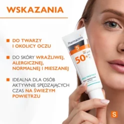 Pharmaceris S Sensi Protect, codzienna emulsja ochronna z kwasem hialuronowym do twarzy i okolic oczu SPF 50+, 50 ml