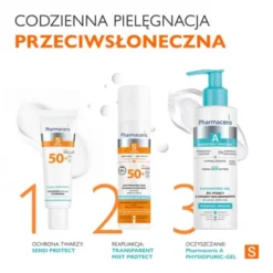 Pharmaceris S Sensi Protect, codzienna emulsja ochronna z kwasem hialuronowym do twarzy i okolic oczu SPF 50+, 50 ml