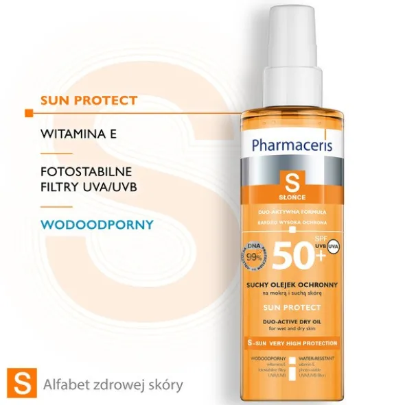 Pharmaceris S, suchy olejek ochronny do ciała SPF 50+, 200 ml