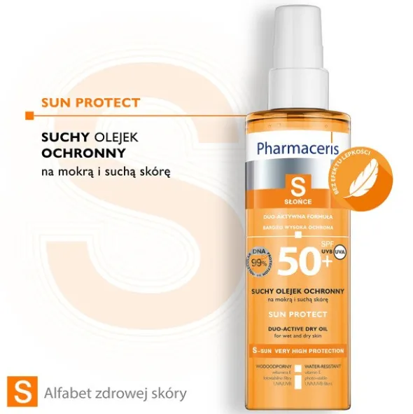 Pharmaceris S, suchy olejek ochronny do ciała SPF 50+, 200 ml